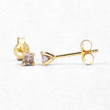 0.31 Carat Genuine Champagne Diamond 14K Yellow Gold Earrings (I1-I2)