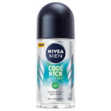 Nivea Men Cool Kick Fresh Roll-On Deodorant - 48 Hour Protection, Alcohol-Free, Long-Lasting Freshness