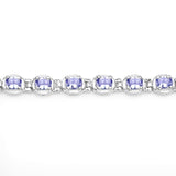 4.59 Carat Genuine Tanzanite .925 Sterling Silver Bracelet