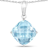 11.10 Carat Genuine Blue Topaz .925 Sterling Silver Pendant