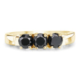 0.99 Carat Genuine Black Diamond .925 Sterling Silver Ring