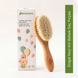 Ecowera Natural Goat Hair Baby Hair Brush for Gentle Grooming
