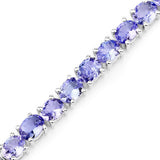 12.21 Carat Genuine Tanzanite .925 Sterling Silver Bracelet