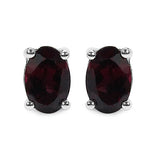 1.00 Carat Genuine Rhodolite .925 Sterling Silver Earrings
