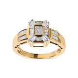 10K Yellow Gold 1/2 Cttw Diamond Composite and Halo Ring (H-I Color, SI1-SI2 Clarity) - Ring Size 7