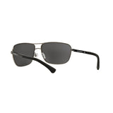 Emporio Armani EA2033 Gunmetal Rubber Aviator Sunglasses 64mm