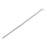 .925 Sterling Silver 2 Cttw Prong Set Round-Cut Diamond 4 Stone Box Link Bracelet (I-J Color, I3 Clarity) - 7.25"