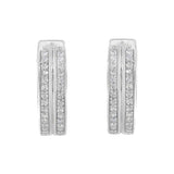 10K White Gold Diamond Hoop Earring (1/2 cttw, I-J Color, I2-I3 Clarity)