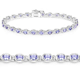 4.59 Carat Genuine Tanzanite .925 Sterling Silver Bracelet