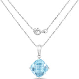 11.10 Carat Genuine Blue Topaz .925 Sterling Silver Pendant