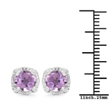 1.46 Carat Genuine Amethyst .925 Sterling Silver Earrings