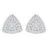 14K White Gold 1/2 cttw Trillion Shaped Diamond Stud Earrings (H-I Clarity, SI2-I1 Color)