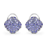 3.14 Carat Genuine Tanzanite .925 Sterling Silver Earrings