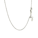 14k White Gold Adjustable Cable Chain 0.9mm