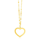14k Yellow Gold Necklace with Reversible Heart Pendant