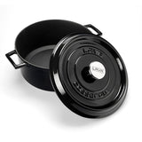 LAVA Cast Iron Cookware Pot - 28cm Enamel Coated Large Capacity Cooking Pot for Family Gatherings