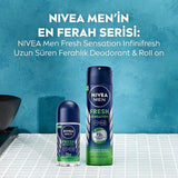 NIVEA Men Fresh Sensation Roll-On Deodorant for Men - 72 Hour Protection, Long Lasting Freshness, Dermatologically Tested, Alcohol Free