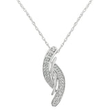 .925 Sterling Silver Diamond Accent Bypass Curve 18" Pendant Necklace (I-J Color, I3 Clarity)