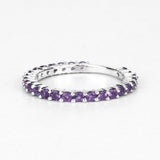 0.78 Carat Genuine Amethyst .925 Sterling Silver Ring