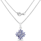 1.50 Carat Genuine Tanzanite .925 Sterling Silver Pendant