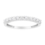 .925 Sterling Silver 1/2 cttw Shared Prong-Set Brilliant Round-Cut Diamond 11 Stone Band Ring (I-J Color, SI2-I1 Clarity) - Size 7