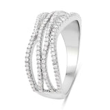 0.46 Carat Genuine White Diamond 14K White Gold Ring (F-G Color, SI Clarity)