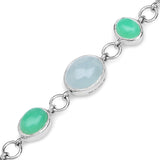 15.67 Carat Genuine Multi Stone .925 Sterling Silver Bracelet