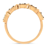 10K Rose Gold Flashed .925 Sterling Silver Miracle-Set Diamond 5-Stone Band Ring (1/4 Cttw, J-K Color, I1-I2 Clarity) - Size 7