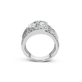 10K White Gold 2 1/2 Cttw Round and Baguette-Cut Diamond Multi-Row Bypass Ring (J-K Color, I2-I3 Clarity) - Ring Size 7