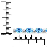 10.71 Carat Genuine Swiss Blue Topaz .925 Sterling Silver Bracelet