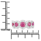 1.99 Carat Genuine Ruby and White Diamond 14K White Gold Ring