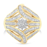 10K Yellow Gold Diamond Ring (1 Cttw, I-J Color, I2-I3 Clarity) - Size 7
