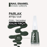 Flormar Nail Enamel High Pigment Polish 453 Khaki Green