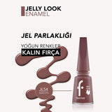 Flormar Jelly Look Terracotta Nail Polish: High Pigment, Gel Effect, Long Lasting, Salon Quality Glossy Finish - Orange Brown