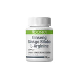 Voonka Ginseng Ginkgo Biloba L-Arginine Dietary Supplement - 30 Capsules for Energy and Cognitive Support