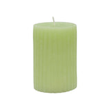 Rubin Licht Rustic Ribbed Green Candle for Cozy Home Decor