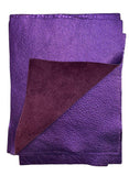 Purple Metallic Natural Grain Chrome-Tanned Cowhide – Metallic Foil Finish, 1.1–1.3 mm (3 oz), Pre-Cut Leather Sheets (8.5" × 11")