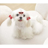 M-Pets Glam Glasses & Bow Hair Clip for Cats and Dogs Red