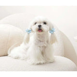 M-Pets Glam Blue Bow Accessory for Cats and Dogs 1 pc