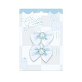 M-Pets Glam Blue Bow Accessory for Cats and Dogs 1 pc