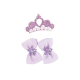 M-Pets Glam Crown and Bow Accessory Set for Cats and Dogs Purple