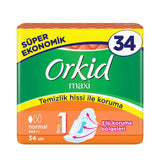 Orkid Maxi Normal Size 1 Sanitary Pads for Daily Comfort 34 Count