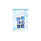 M-Pets Glam Bow Dog Hair Clip in Blue 1 pc