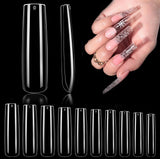 Full  Cover XL Square Clear / Nail Tips Bag 0 to 9 - 504pcs
