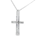 .07ct Diamond Cross Religious Pendant 10KT White Gold
