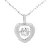 1.00ct Moissanite Heart Love Pendant Sterling Silver