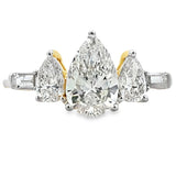 1.50ct Lab Grown Diamond 3 Stone Ring 14KT Yellow Gold