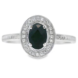 Genuine .55ct Onyx Diamond Ring 10KT White Gold