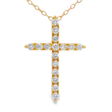 Natural .55ct Cross Religious Pendant Sterling Silver