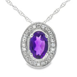 .49ct Amethyst Diamond Fashion Pendants 10KT White Gold